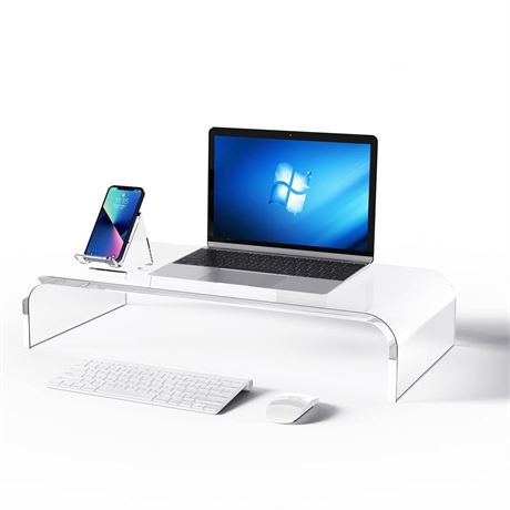 Premium Acrylic Monitor Stand, Computer Riser, Acrylic Laptop Stand 16",
