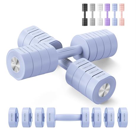 MERACH Dumbbell Set of 2, Adjustable Weight, Anti-slip Handle, Macaron Colors,