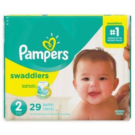 Pampers Swaddlers Soft and Absorbent Diapers  Size 2  29 Count