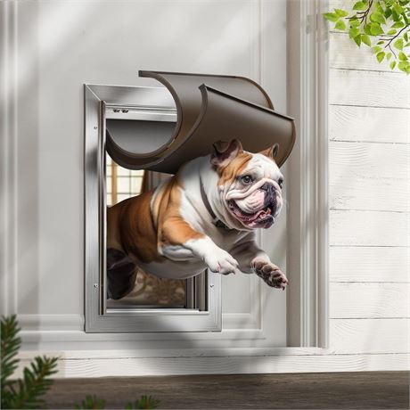 All Aluminum Dog Door for Interior and Exterior Door, Medium Doggy Door, Heavy