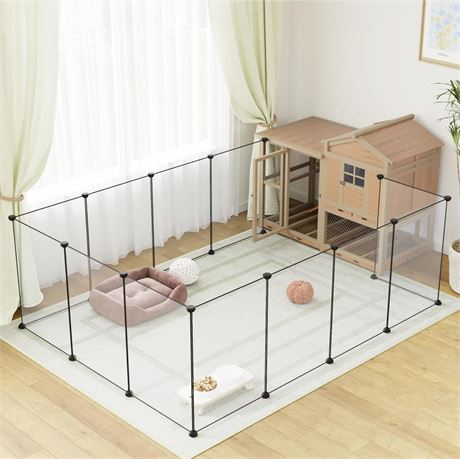 Large Transparent Pet Playpen, 28" H x 20" W, Dog Playpen, Small Animal