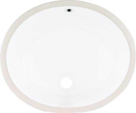 MSI 15 inch x 12 inch Oval Porcelain Ceramic Undermount Bathroom Vanity Vessel