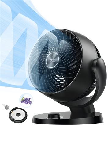 DREO 7-Inch Portable Oscillating Table Fan, 70ft of Powerful Airflow,