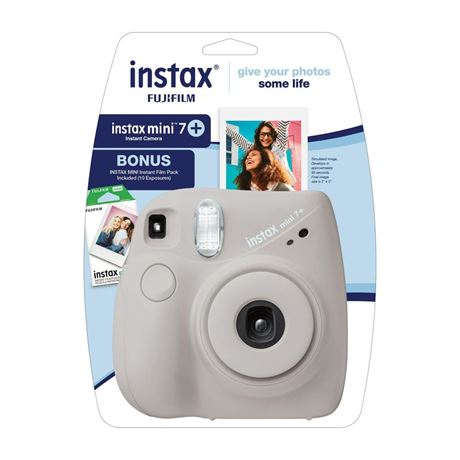 FujiFilm Instax Mini 7+ Gray Bundle (10 Film Pack)