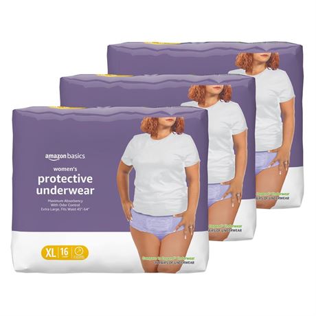 Amazon Basics Incontinence & Postpartum Underwear for Women, Maximum