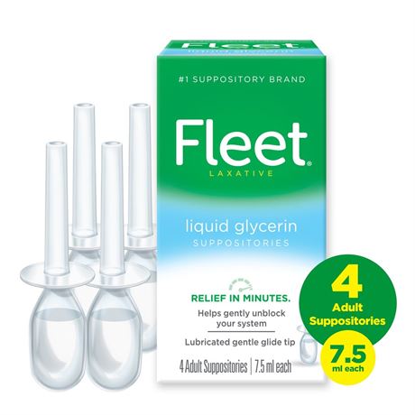Fleet Laxatives, Liquid Glycerin Suppositories for Adult Constipation Relief,