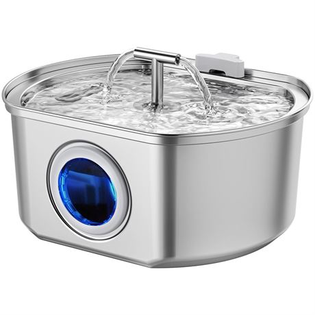 Cat Water Fountain Stainless Steel - Pet Drinking Fountain for Cats Indoor -