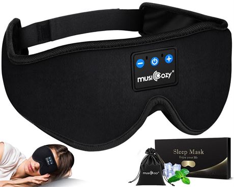 MUSICOZY Sleep Headphones, Bluetooth 5.2 Sleep Mask Headband Headphones