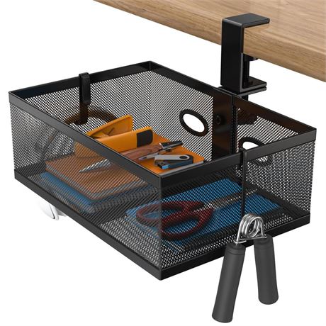 HAMOPY Under Desk Drawer Organizer, Clamp-on No Drill Under Desk Storage