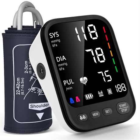 Blood Pressure Machine, Automatic Upper Arm Blood Pressure Monitor with Large