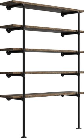 Industrial Retro Wall Mount iron Pipe Shelf,DIY Open Bookshelf,Hung