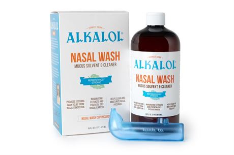 Alkalol Nasal Wash Kit - A Soothing Nasal Wash, Mucus Solvent and Cleaner, 16