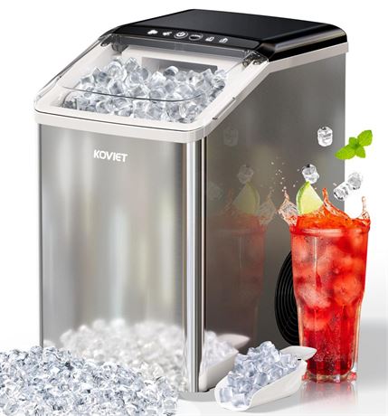 Nugget Ice Maker Countertop, 40lbs/24H Tooth-Friendly Soft Chewable Pebble Ice