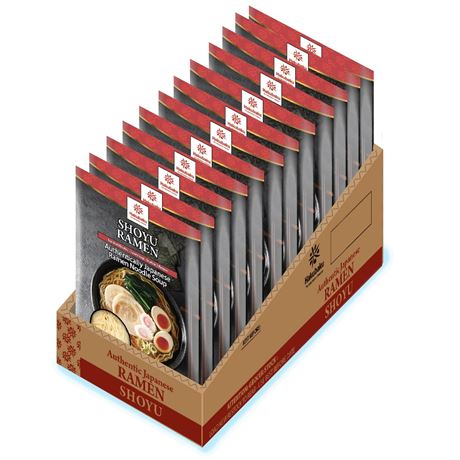 Hakubaku Authentic Japanese Ramen Noodles (Shoyu, 12 PACK) Shoyu 46.56 Ounce