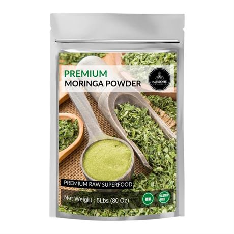 Naturevibe Botanicals Moringa Powder 5lbs | Made with Premium Quality Moringa