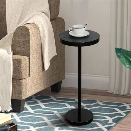 Pedestal Side Table, Drink Table, Small End Table, Martini Table for Living