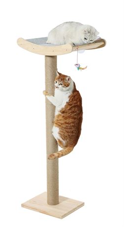 Window Cat Perch with Scratching Posts, 46" Wood Tree Bed for Maine Coon Big