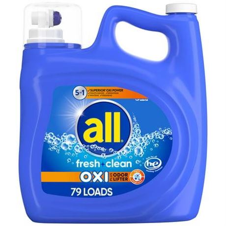 All Liquid Laundry Detergent  Fresh Clean Oxi Plus Odor Lifter  141 Fl Oz  79