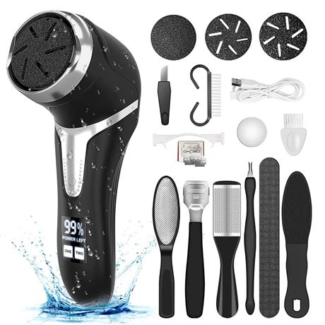 Electric Callus Remover for Feet (with Dander Vacuum), Portable Pedicure Kit