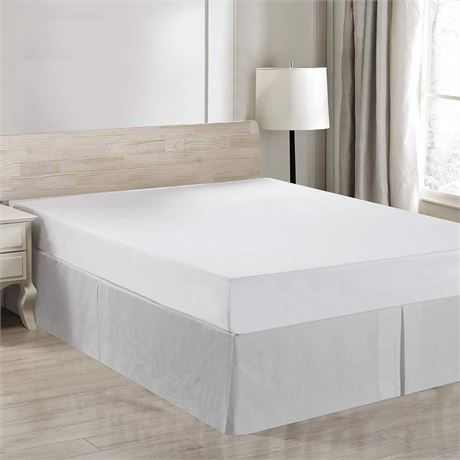 Simple&Opulence Belgian Linen Bed Skirt with Classic 14 inch Tailored Drop Dust