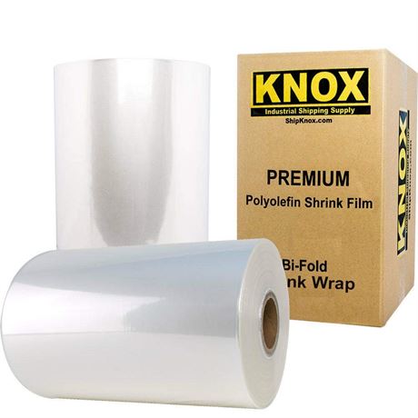 Knox Brand - 8" 60 Gauge Polyolefin Shrink Film Heat Wrap POF Centerfold 4370'