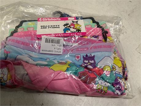 4 girlshorts hello kitty and friends size 4