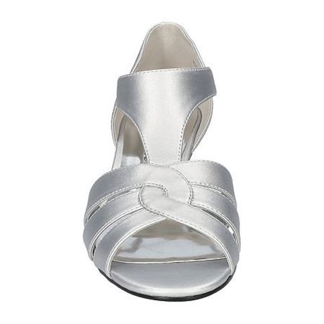 Easy Street Women's Essie Dress Sandals (Silver Satin) - Size 6.5 M