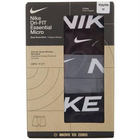 Nike Boys' 3 Pack Essential Boxer Briefs - Little Kid, Big Kid
