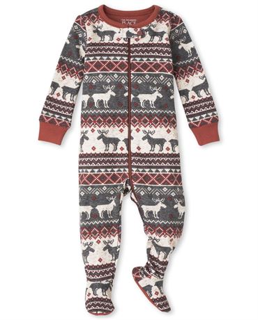 Unisex Baby and Toddler Matching Family Thermal Reindeer Fairisle Snug Fit