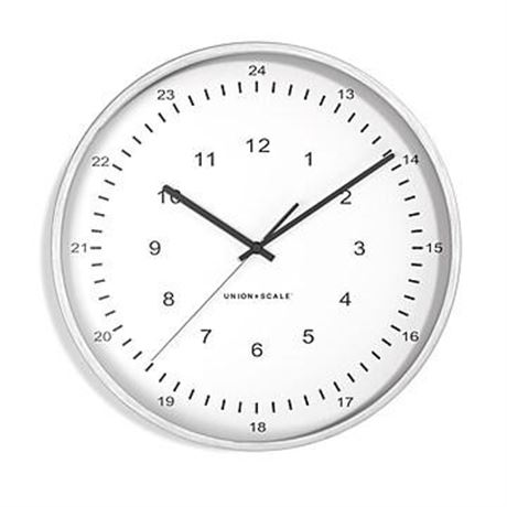 Union & Scaleâ„¢ Essentials Wall Clock, Metal, 12" (UN57804)