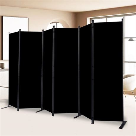 Room Divider and Folding Privacy Screens， 6 Panel Wide Room Divider Wall Screen