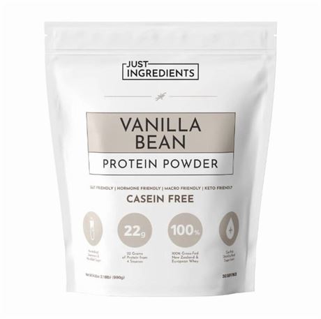 JUST INGREDIENTS Clean Protein Powder – Grass-Fed Whey + Whole-Food Protein