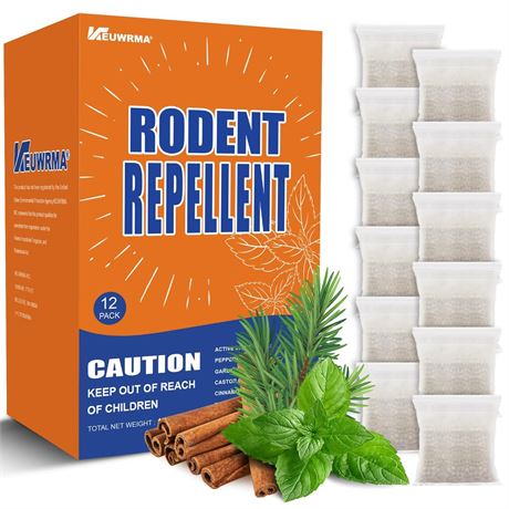 Extra-Strength Pouches for Rodent Repellent, Mouse Repellent Indoor, Mice Away