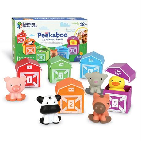 Learning Resources Peekaboo Learning Farm - 10 Pieces, Ages 18+ Months Toddler