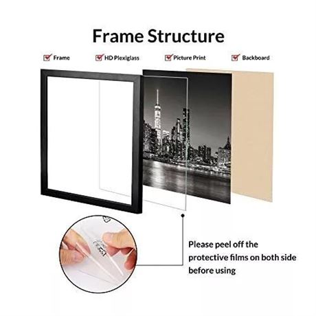 43x33 Picture Frame Black（1 Pack）, 43 x 33 Picture Frame for Wall Decoration,