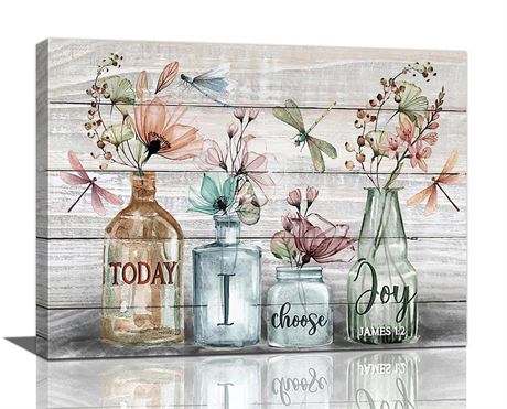 Rustic Farmhouse Bathroom Canvas Wall Art Flower Bathroom Pictures Wall Decor