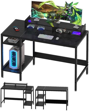 Computer Desk - 38” Gaming Desk, Home Office Desk with Storage, Small Desk with
