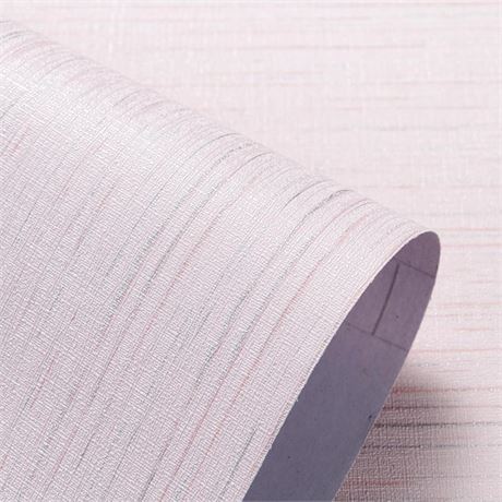 Faux Grasscloth Wallpaper Peel and Stick 394"x24", Pink Removable Contact Paper