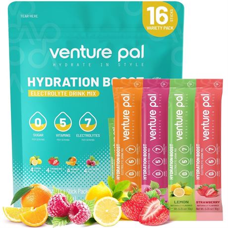 Venture Pal Sugar Free Electrolytes Powder Packets - Daily Hydration Packets |
