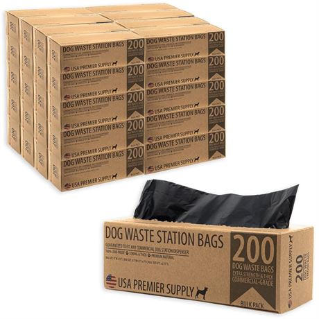 Dog Poop Bags Bulk - Dog Waste Station Bags Refills (40 Boxed Rolls, 8000 Bags)