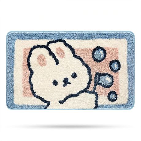 Molesun Rabbit Bathroom Rug Mat, Extra Soft and Absorbent Cute Bath Rugs,