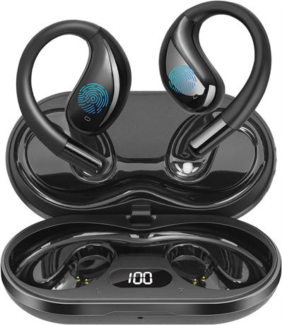 Open Ear Clip Wireless Earbuds Bone Conduction Headphones, Bluetooth 5.4, Open