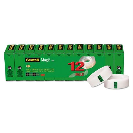 Wholesale CASE of 5 - 3M Scotch Magic Tape Refills-Magic Tape, 3/4"x1000",