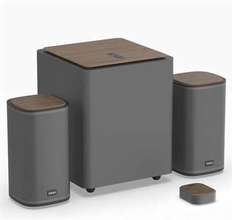 KEiiD 2.1 Bluetooth Computer Speakers with Wireless Subwoofer and Wireless