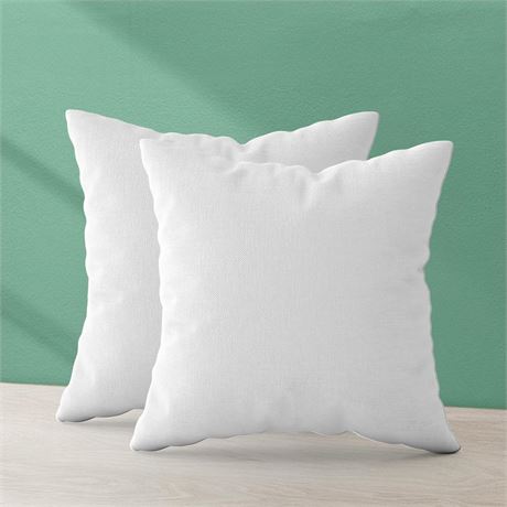 Trendy Home 16x16 Throw Pillow Insert (Set of 2, White) Bed and Couch Pillows