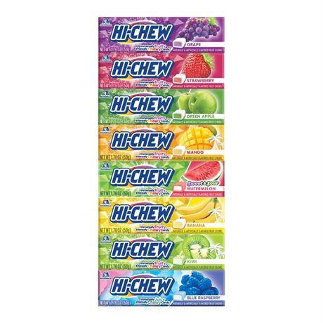 HI-CHEW Variety Sticks, 8-Pack, Soft & Chewy Candy, 1.76oz Each - Made with