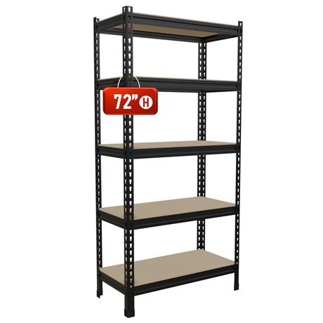 Storage Shelves, 2000LBS Garage Shelving, 72"H x 35.5"W x 15.8"D Heavy Duty