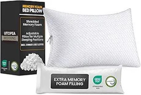 Cooling Bed Pillows Standard Size for Sleeping Shredded Memory Foam Bed Pillows