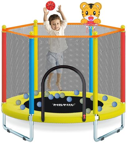 Indoor Outdoor Trampoline for Kids,MILUMILU Toddler Trampoline with Safety