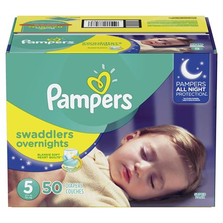 Pampers Swaddlers Overnights Diapers Super Pack - Size 5 - 50ct